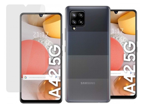 Carcasa + Protector de Pantalla Samsung Galaxy A42 5G TUMUNDOSMARTPHONE Pack Transparente