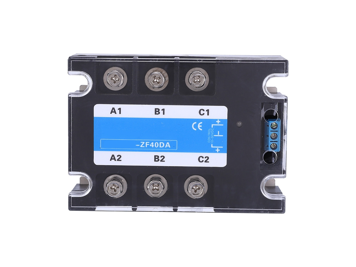 Relé De Estado Sólido Ssr Berm3-zf40da Para Control De Cc Y Ca Con Carcasa Transparente Para Componentes Eléctricos.