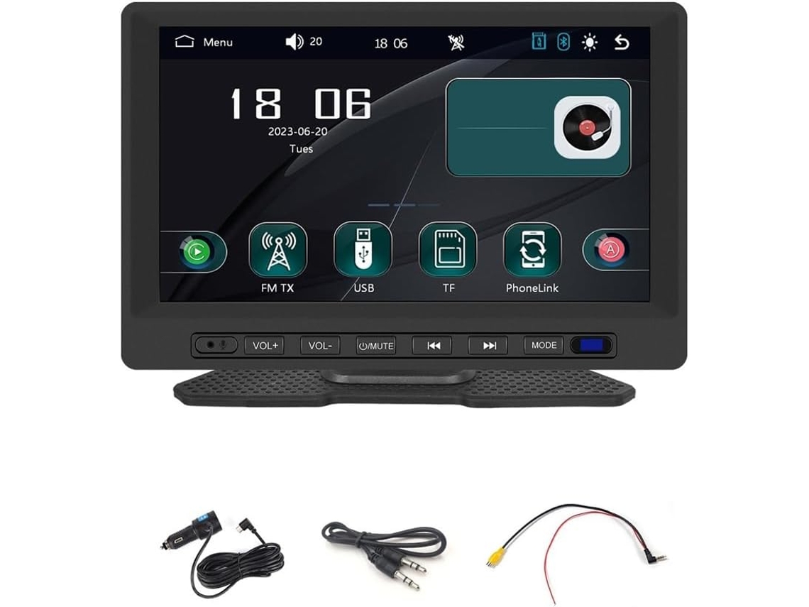 Radio Portátil De 7 Pulgadas Para Coche Con Bluetooth, Radio Fm, Airplay Y Autolink: Fácil De Usar.