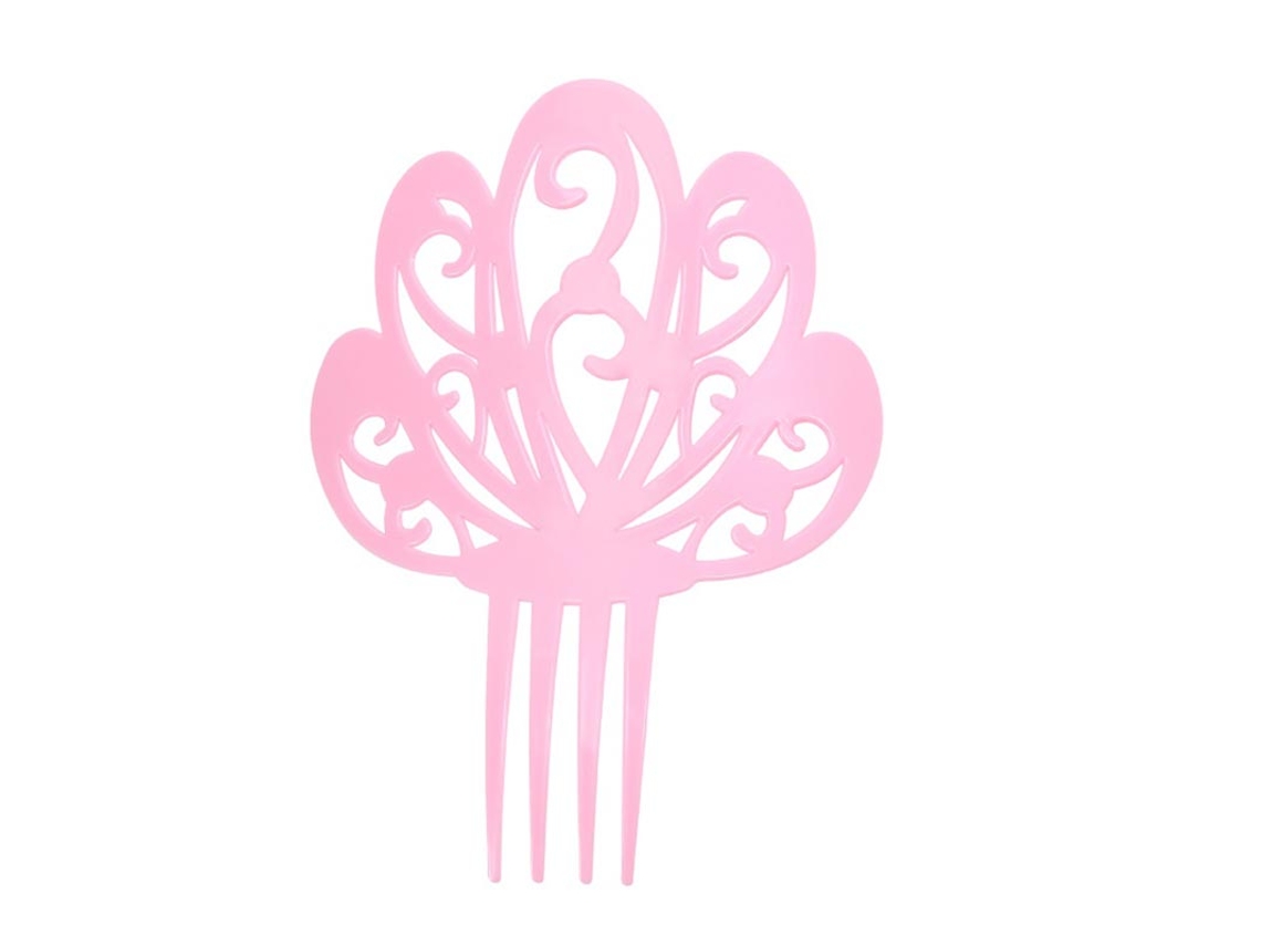 Peineta grande rosa de 18 cm