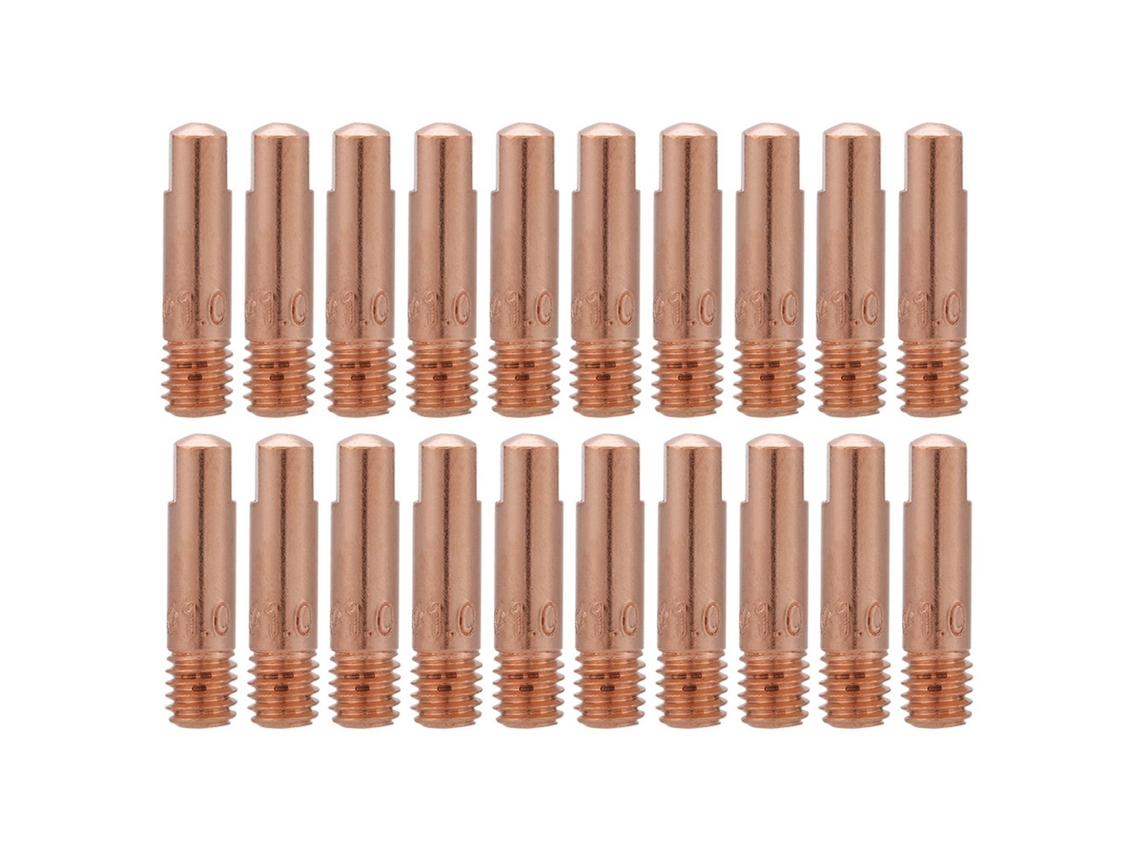 20 Puntas De Contacto De Cobre Para Soplete De Soldadura Mig/mag 15ak (1,0 Mm)