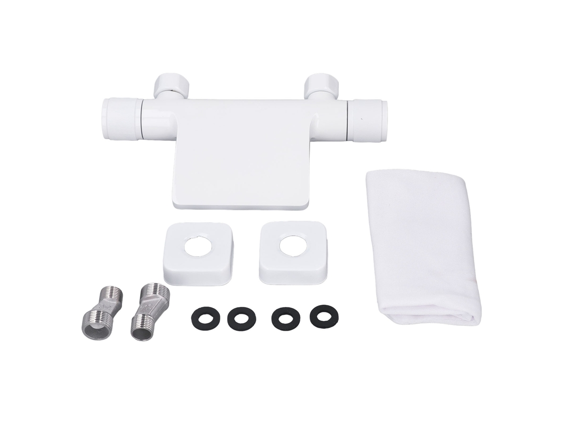 Grifo de baño de cascada de acero inoxidable de pared G1/2 blanco