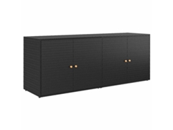 Maison Exclusive - Armario De Jardín Negro 198x55,5x80 Cm Ratán Sintético