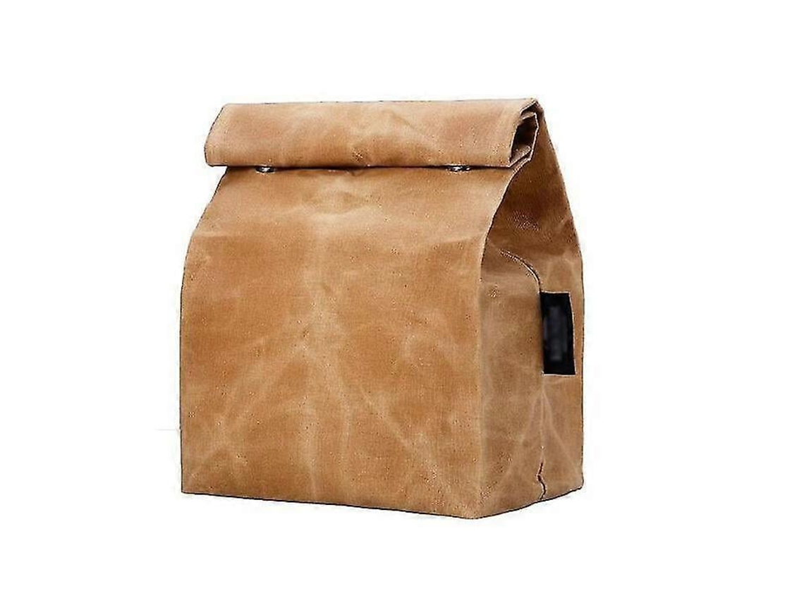 Bolsa de lona para almuerzo, impermeable, con dos cierres de velcro, aislamiento interior, reutilizable y ecológica (35,5 Chaberlu)