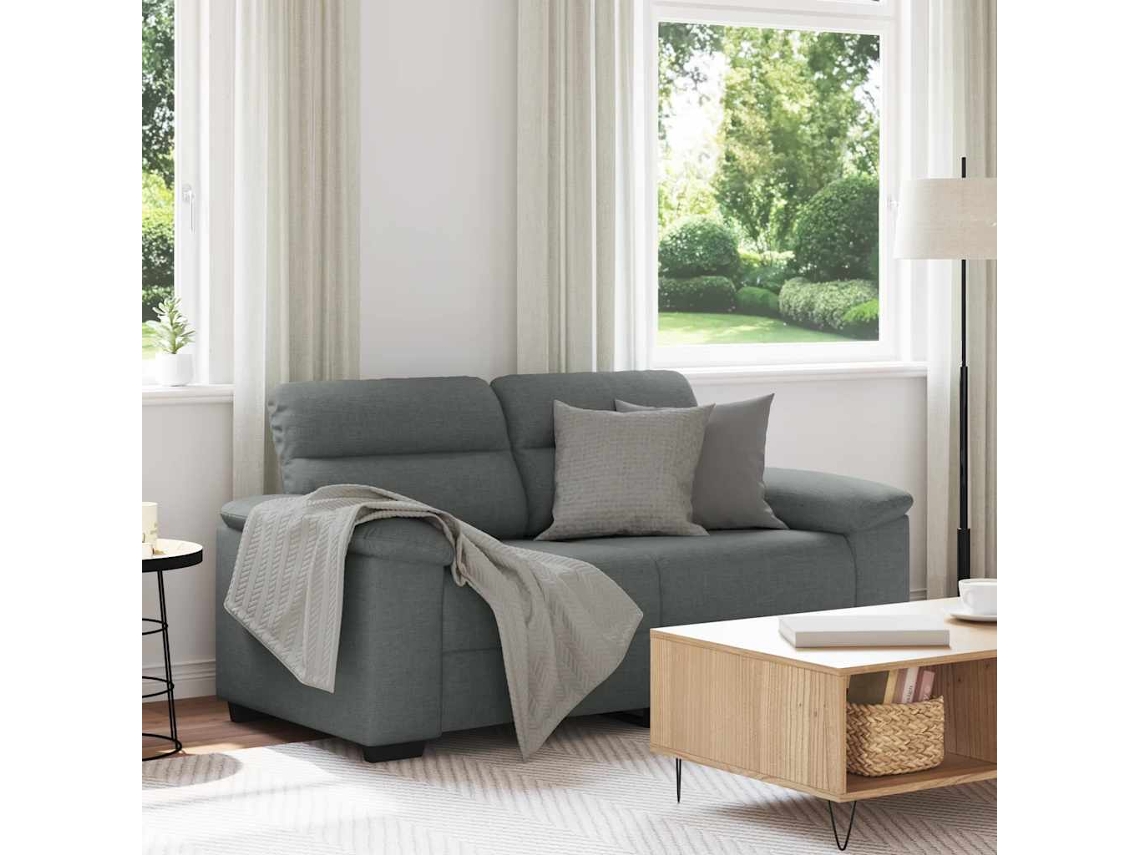 Sofá De 2 Plazas De Tela Gris Oscuro 120 Cm