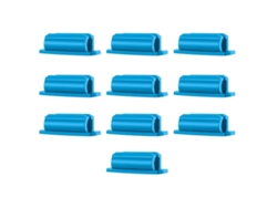 10 Clips Adhesivos De Silicona Portátiles Para Bolígrafos, Ideales Para Escritorio U Oficina - Azul
