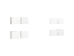 Mueble de TV de pared de 8 piezas, 30,5 x 30 x 30 cm, blanco, MAISON EXCLUSIVE