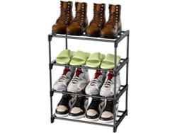 Estante Para Calzado De Cuatro Niveles, Metal Apilable, Gran Capacidad 8 Pares El Recibidor, Hogar, Moderno, Funcional