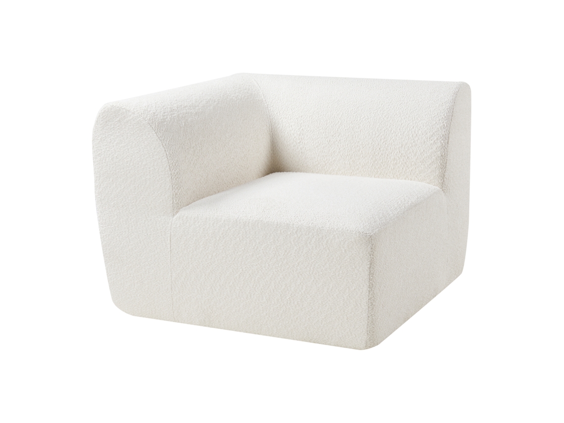 Módulo Rinconero De Sofá Hurvas Bouclé - Blanco Crema [EN.CASA]
