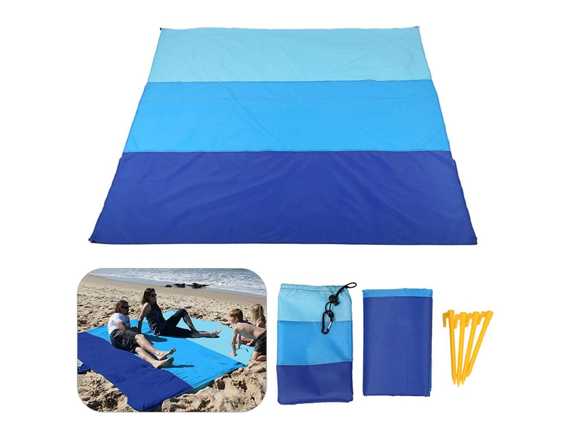 Manta de playa grande, ligera, de tela antidesgarro resistente a la arena, perfecta para viajes, camping, senderismo, picnics, yoga y mucho más.