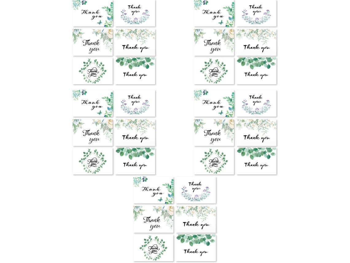 HYMNORA Tarjetas de Agradecimiento Verdes con Sobres - 30 Uds - 4x6 Pulgadas - Tarjetas de Agradecimiento para Boda, Baby Shower, Cumpleaños