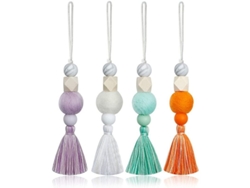 2026-4 Piezas Colgantes De Auto Con Difusor De Aceite Esencial Hecho A Mano Morado Blanco Verde Naranja