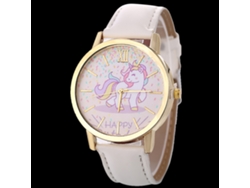Reloj Casual De Moda Nueva Zlf0571-f Hombre Mujer Cuarzo Correa De Cuero Blanco