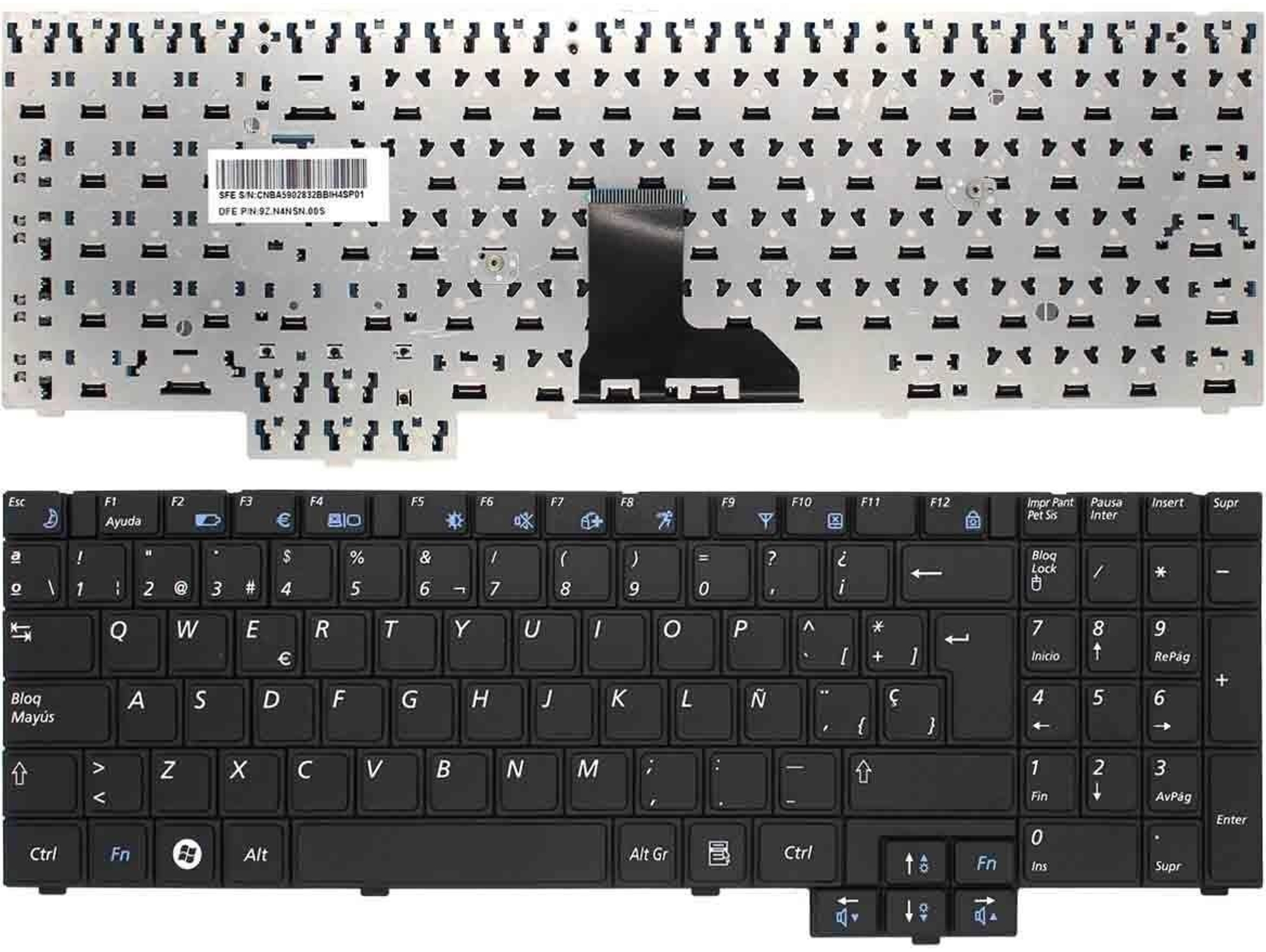 Teclado para Portátil Samsung Np-R540-Js02Es Np-R540-Js03Es Np-R540-Js06Es