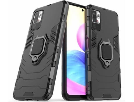 Carcasa + Protector Xiaomi Redmi Note 10 5G HFS-HOUSE Kickstand Negro