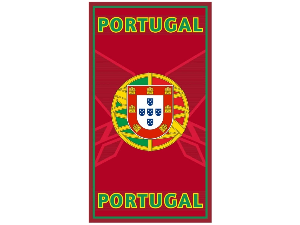 Toalla De Playa Microfibra Portugal Con Escudo Rojo