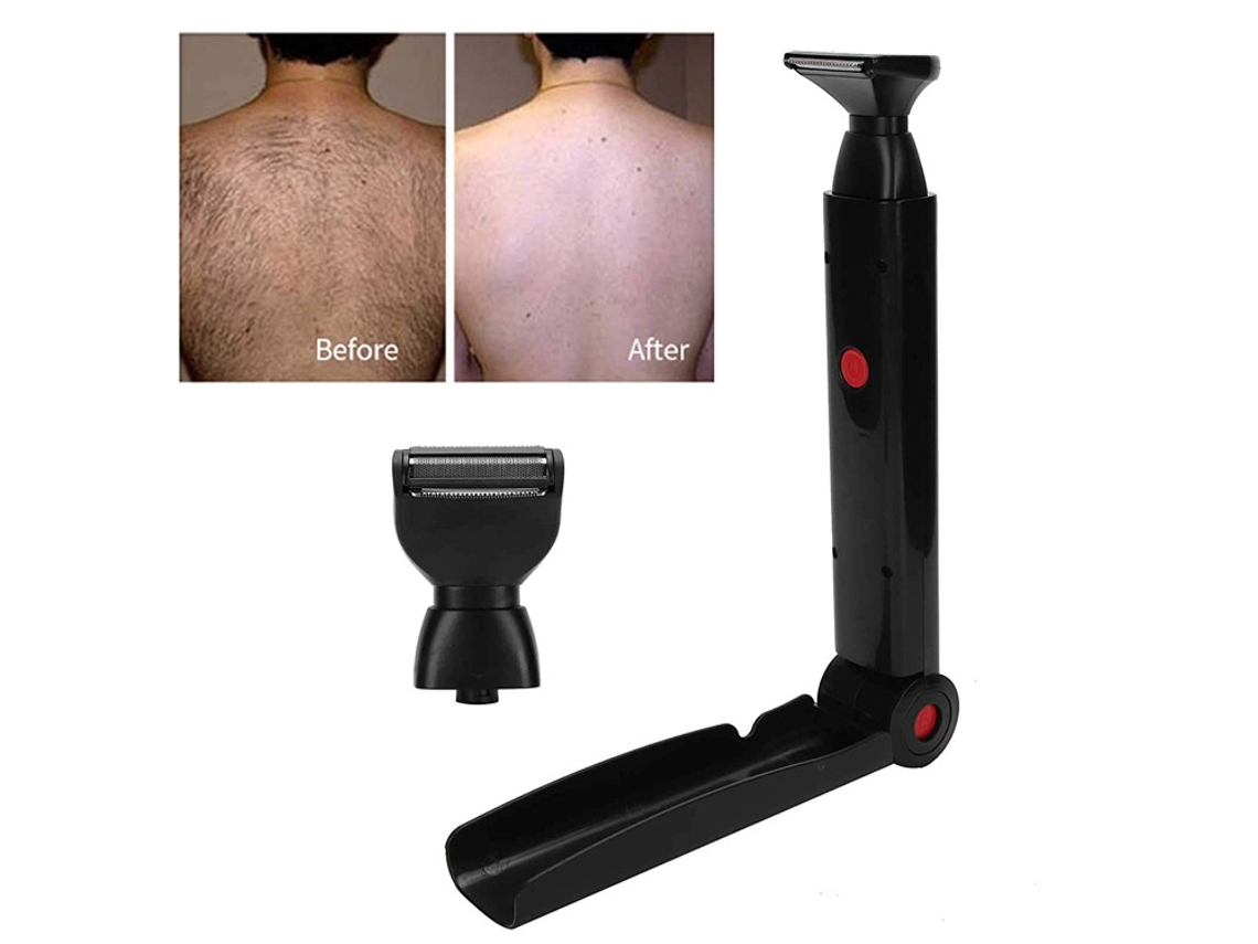 Recortador De Espalda Plegable 2 Cabezas, Recargable Usb, Depilación Corporal Sin Ayuda