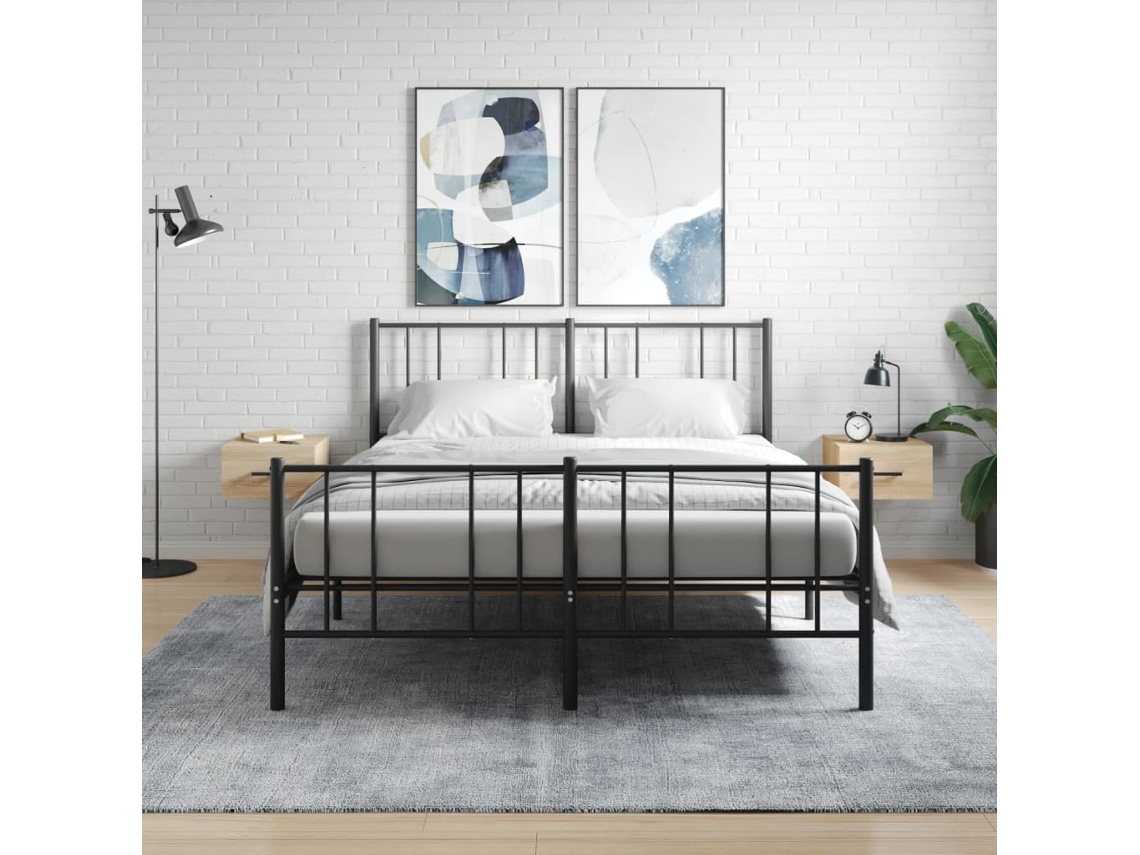 Mesitas de Noche Pared 2 Pzs 35X35X20 Cm Color Roble Sonoma