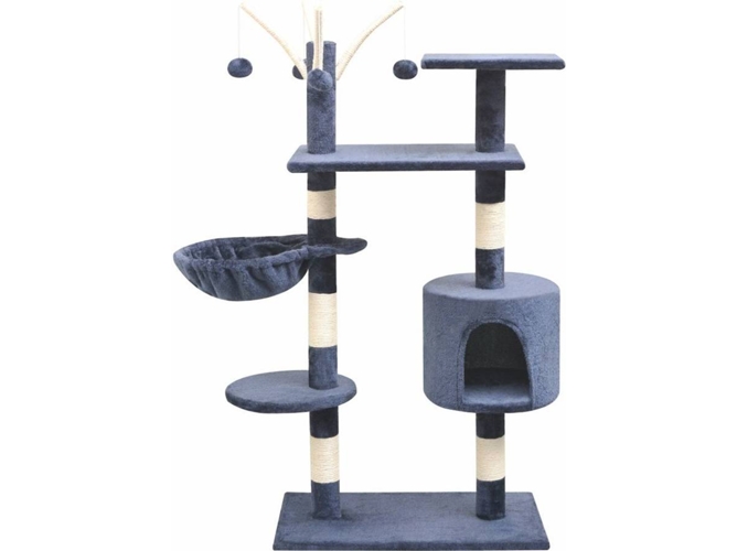 vidaXL Rascador para gatos poste rascador de sisal 125 cm azul oscuro