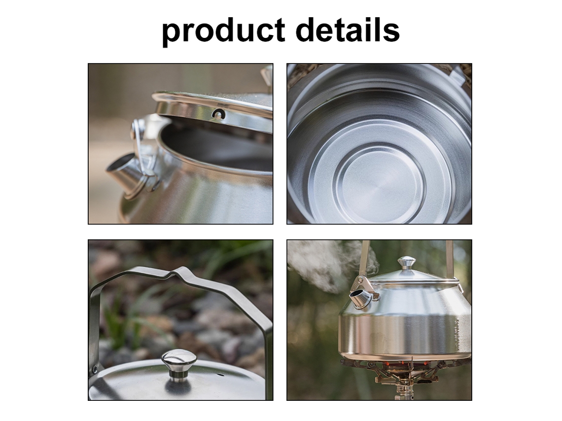 Cafetera De Acero Inoxidable Para Exteriores Con Asa Antigua, Portátil, 1 Litro, Para Camping Y Picnics.