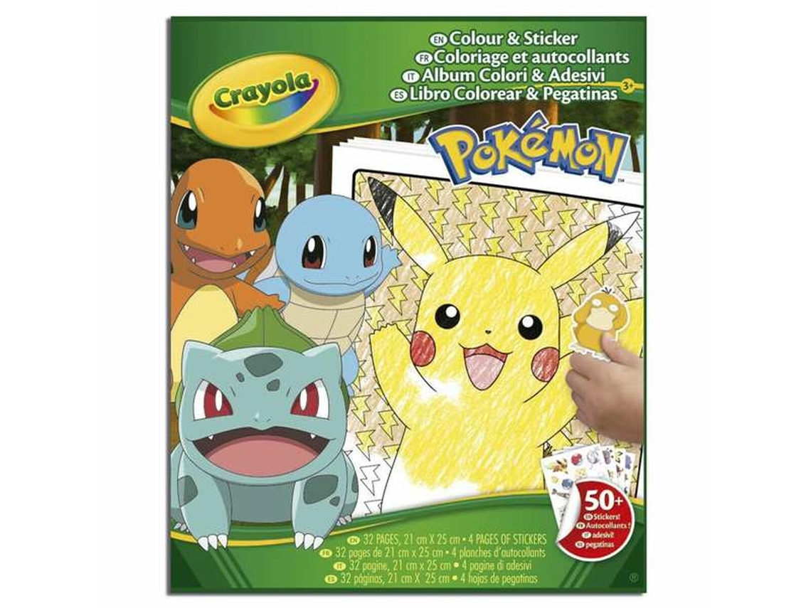 Juego Creativo CRAYOLA Bloc con Dibujos para Colorear  Pokémon (Edad Mínima Recomendada: 3 años)