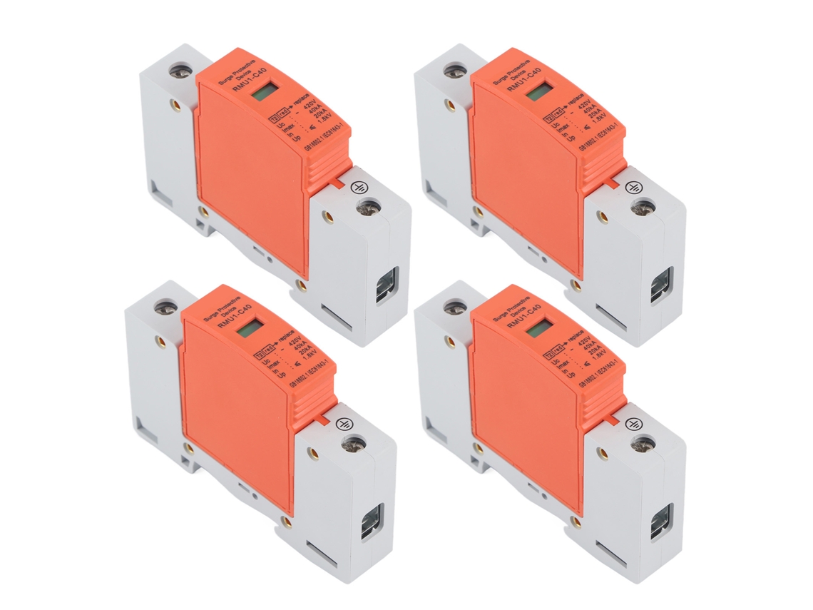 2026dz-4 Piezas Dispositivo Protector De Sobrecarga 1p Din Rail Montaje Spd Protector De Olas Ac 420v Rmu1‑c40