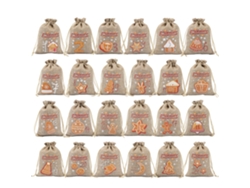24 bolsas navideñas de yute con cordón, 5,5 x 4 pulgadas (07)