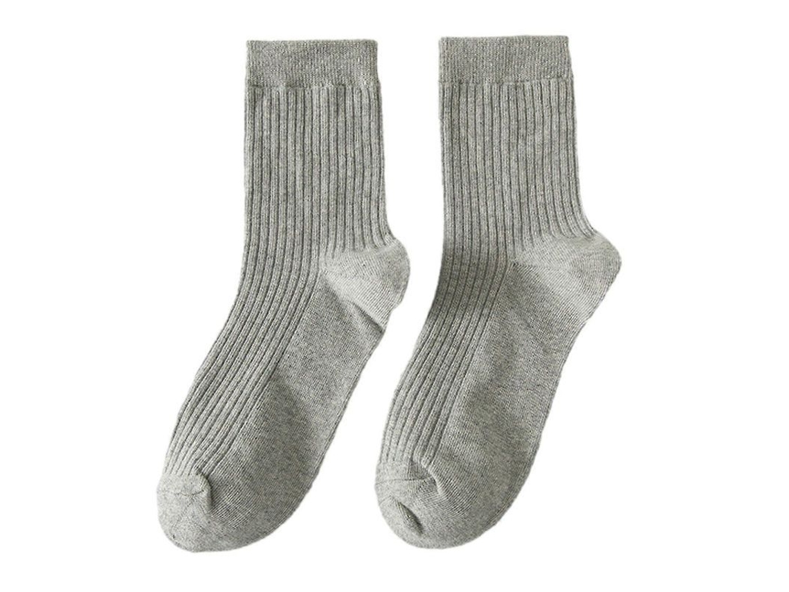 Calcetines De Algodón De Media Caña A Rayas Para Hombre, Inodoros, De Color Liso, De Alta Elasticidad, Antideslizantes Y Transpirables.