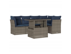 Maison Exclusive - Conjunto De Sofá De Jardín De 6 Piezas Con Cojines, Poliratán Gris