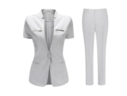 2026-traje Para Mujer Mystdiy Con Chaqueta De Manga Corta Y Pantalones