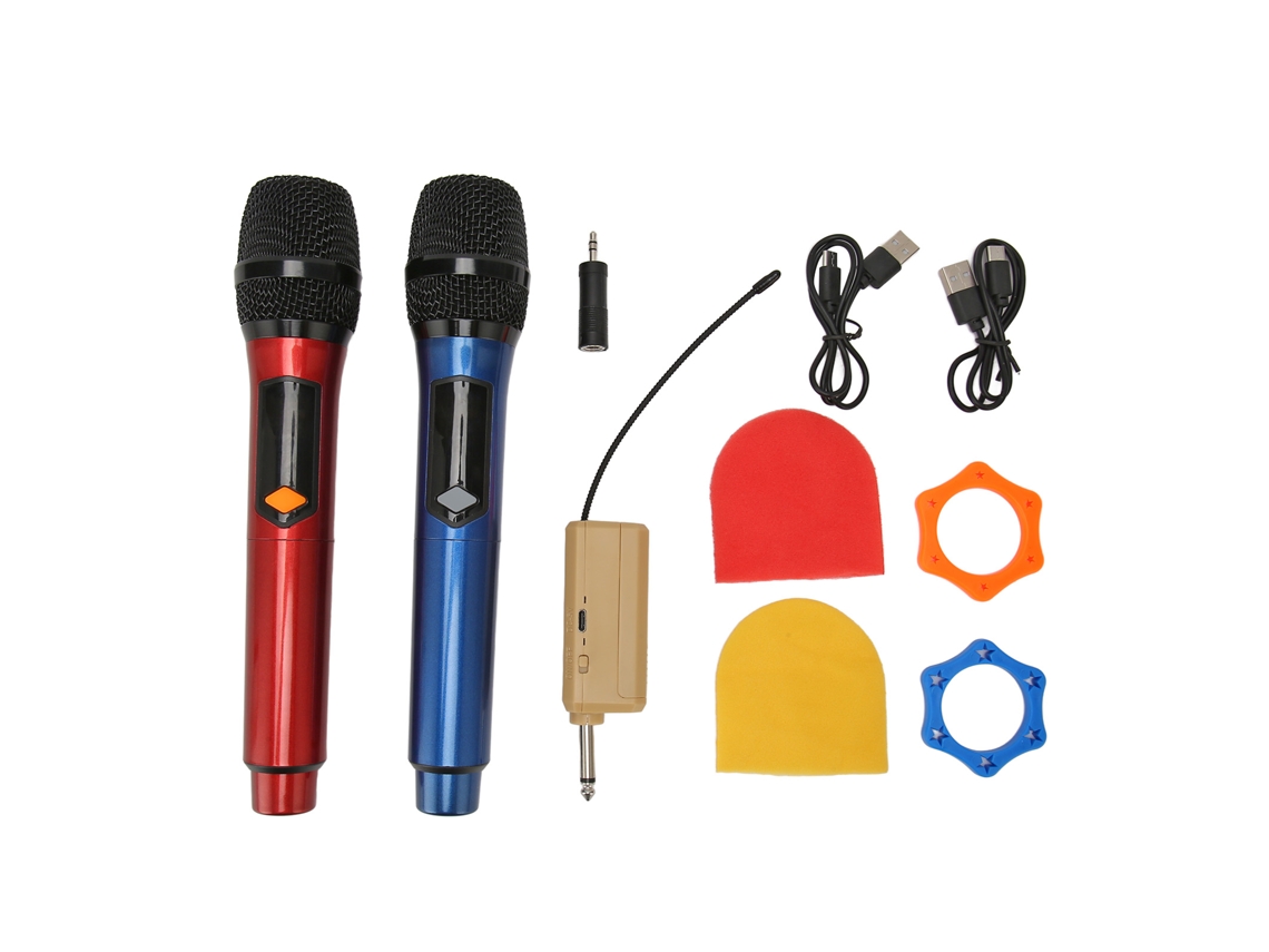 Micrófono Inalámbrico Uhf Con Pantalla Led, Recargable, Micrófono Dual Para Karaoke, Fiestas Y Discursos - 50-100 M