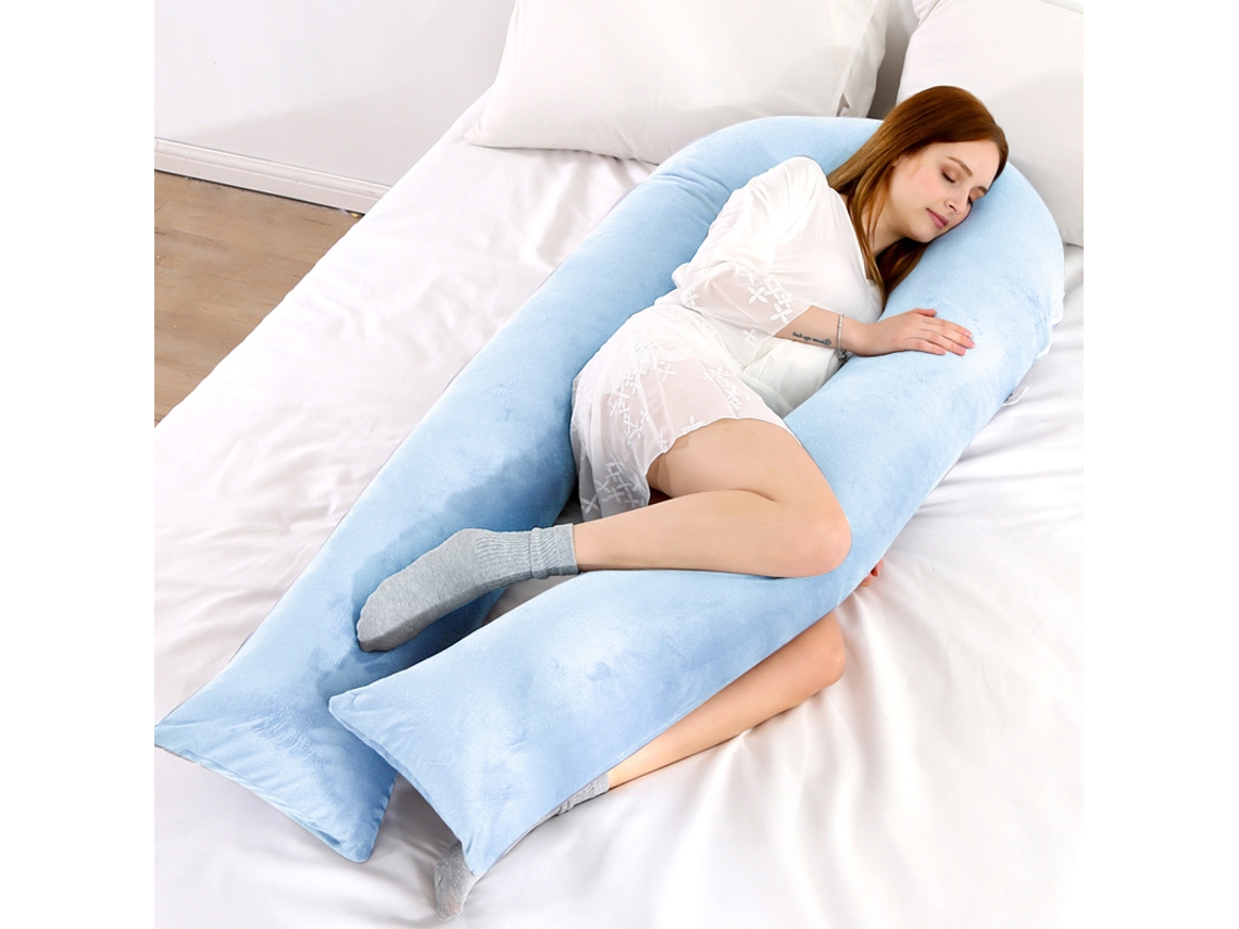 Almohada De Embarazo Almohada Multifuncional Para Dormir Embarazadas Adecuada Para Soporte Corporal Completo Cojín De 145 X 70 Cm (azul Cielo) Cuich