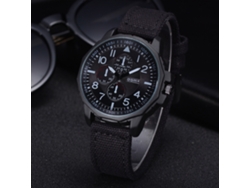 Reloj Deportivo Unisex Para Estudiantes Con Correa De Lona, Ultrafino, Movimiento De Cuarzo, Negro.