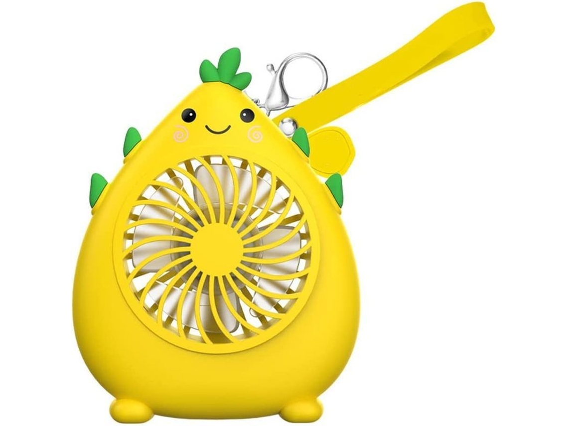 Mini Ventilador Portátil Recargable Por Usb Con Forma De Pitahaya Amarilla, 3 Velocidades.