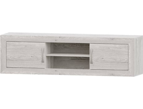Mueble de TV MUEBLAM Niza (180x50x42 cm - Melamina - Blanco Artic y Plateado)
