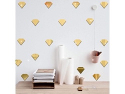 Baok - Hermosos adhesivos de pared para la decoración del fondo de la pared del dormitorio y la sala de estar (Diamante dorado)