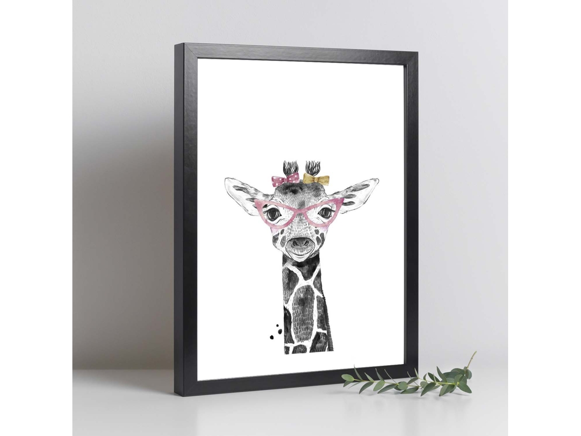 Póster NACNIC Girafa Infantil con Gafas Animeles Infantiles