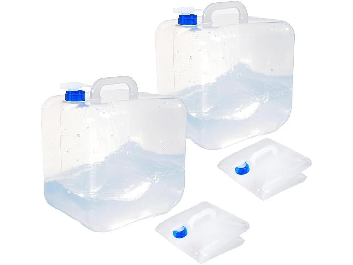 Contenedor De Agua Portátil De 2.6 Galones Con Grifo, Paquete De 2, Tanque Apilable, Jarra De Almacenamiento De Agua Para Acampar