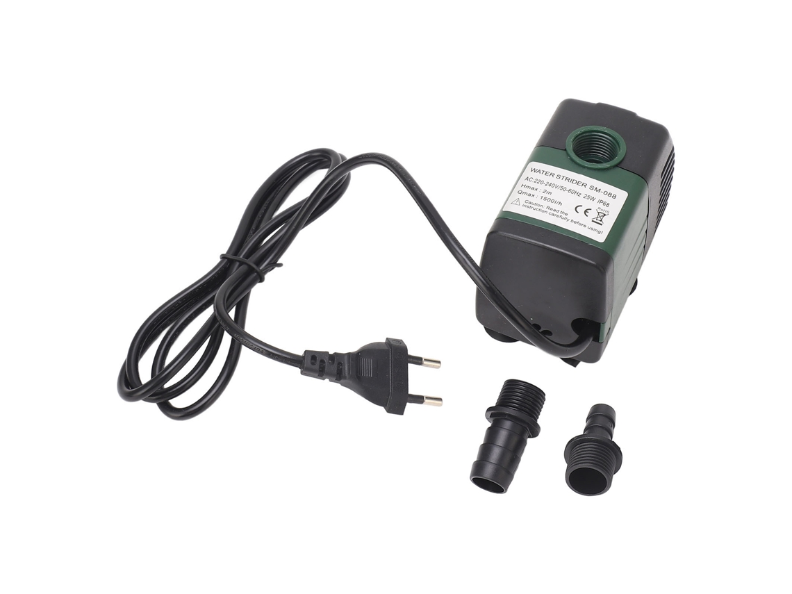 Bomba Sumergível Para Fonte De Aquário Filtrada Circulação 25w 1500l/h Ip68 Verde Plug Ue 220-240v