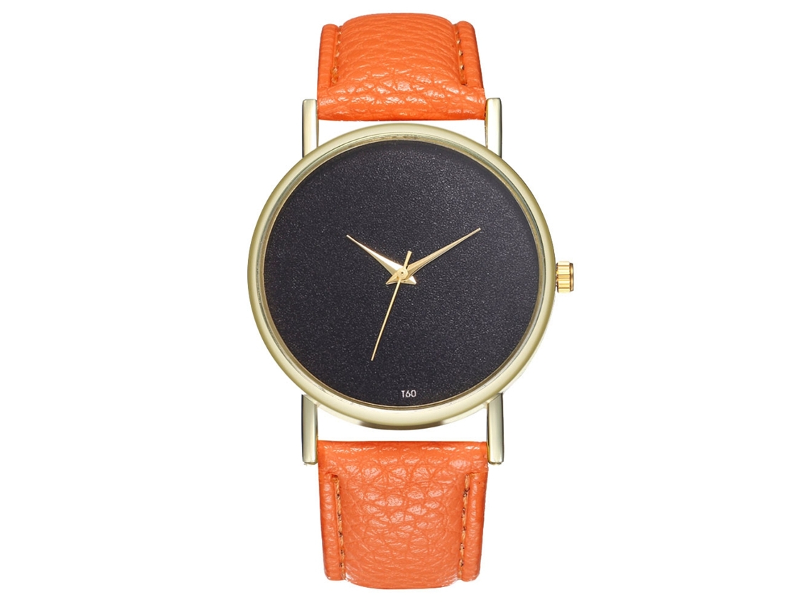 Reloj De Pulsera Analógico De Cuarzo Con Esfera Redonda Naranja A La Moda