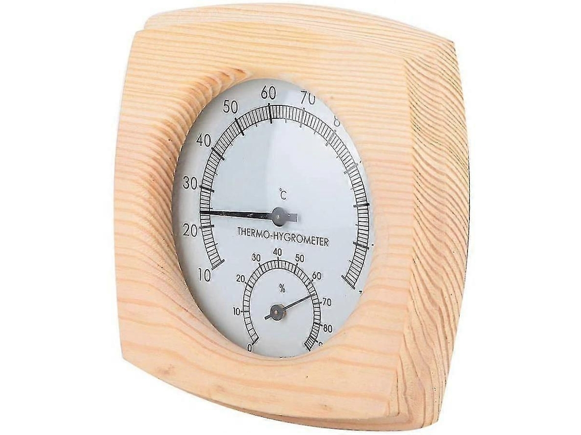 Termómetro de madera para sauna, higrómetro, sala de sauna, esfera de abeto, higrómetro, GOKOCO