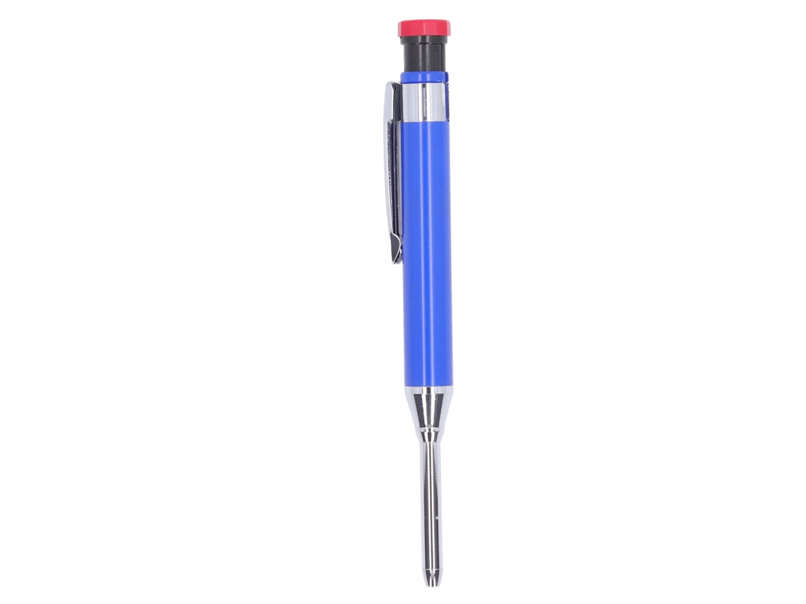 Lápiz Mecánico De Carpintero De Alta Resistencia Con Sacapuntas, Punta Larga Para Agujeros Profundos, Para Construcción En Madera, Color Azul.