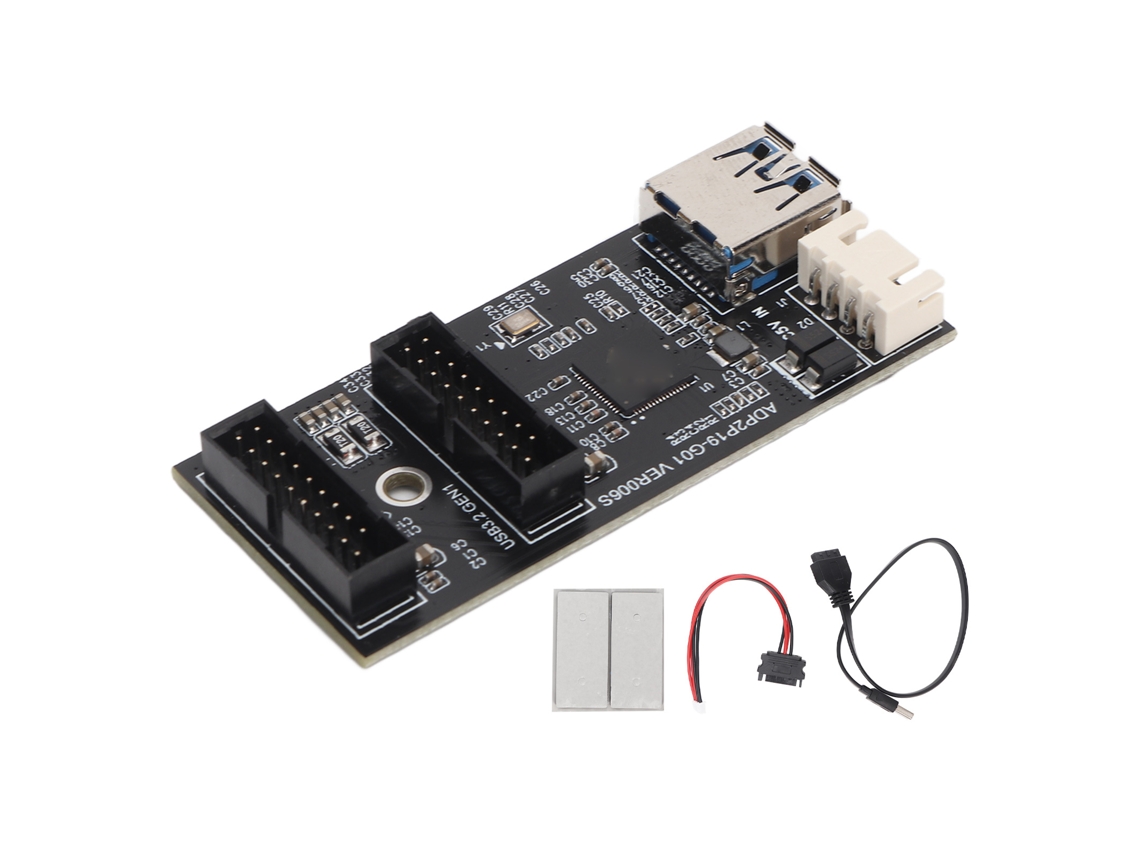 Placa Adaptadora Usb3.2 Gen1 5gbps Estável Compatível 19pin Para 2 Portas 19pin Para Placa-mãe De Desktop
