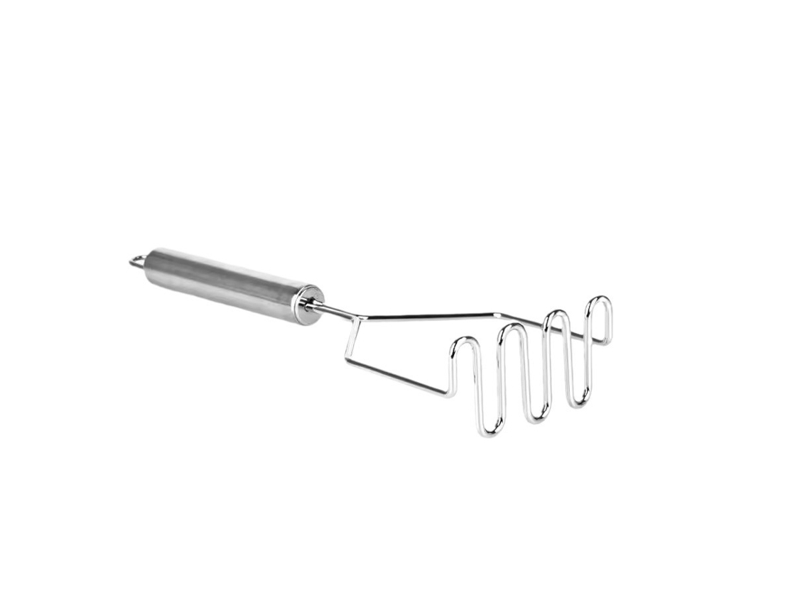 Prensador de patatas de acero inoxidable antideslizante para uso en cocina, utensilio práctico y duradero, color plata Tommy01