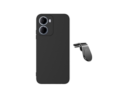 Kit Soporte Magnético Coche Conducción Segura L Funda Silicona Líquida Phonecare Para Xiaomi Redmi 15a - Negro