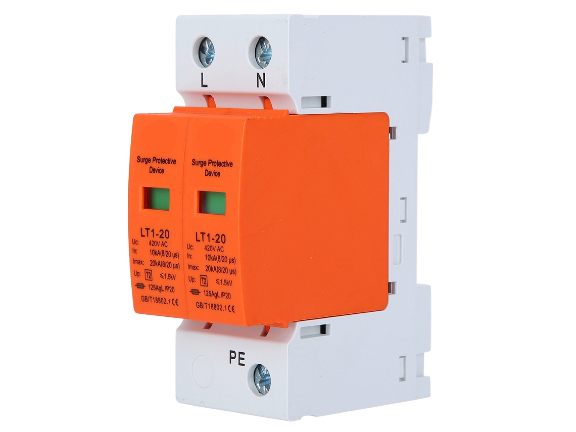 Dispositivo De Protección Contra Sobretensiones 2p 20ka Arc Orange Lt120 Módulo Anti-rayos Para Montaje En Riel Din