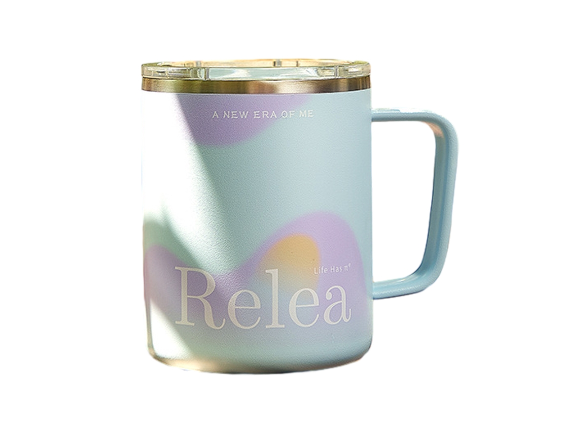 Taza de acero inoxidable de 350 ml con tapa, ideal para estudiantes y profesionales de oficina, botella deportiva de acero inoxidable RNEMITERY