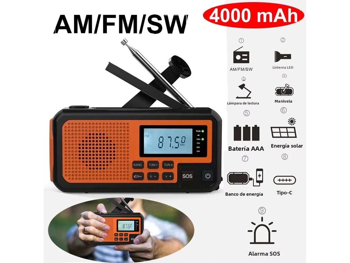 Radio solar portátil de emergencia MDUG (f2)