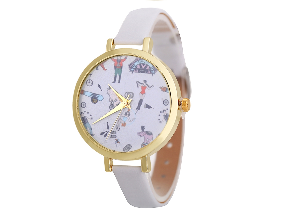 Reloj De Pulsera Analógico De Cuarzo Sencillo E Informal Para Mujer Con Correa De Pu Blanca - Regalo