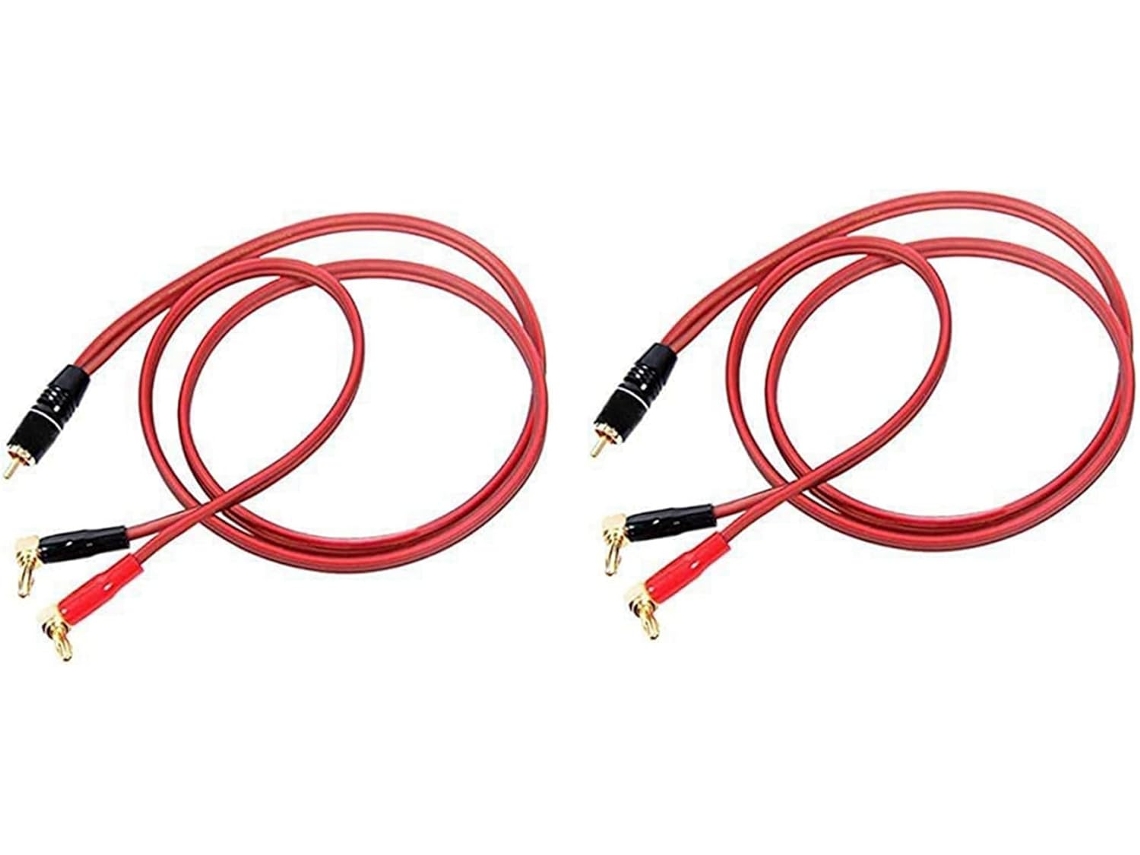 2 Cables Para Altavoces Con Conectores Banana A Conectores Banana Macho, 2 Cables Hifi 4n Ofc De 2 M